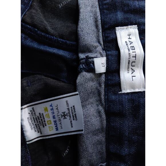 Habitual Blue Dark Wash Seamed Front Flared Legs Jeans Size 27 - Picture 8 of 8